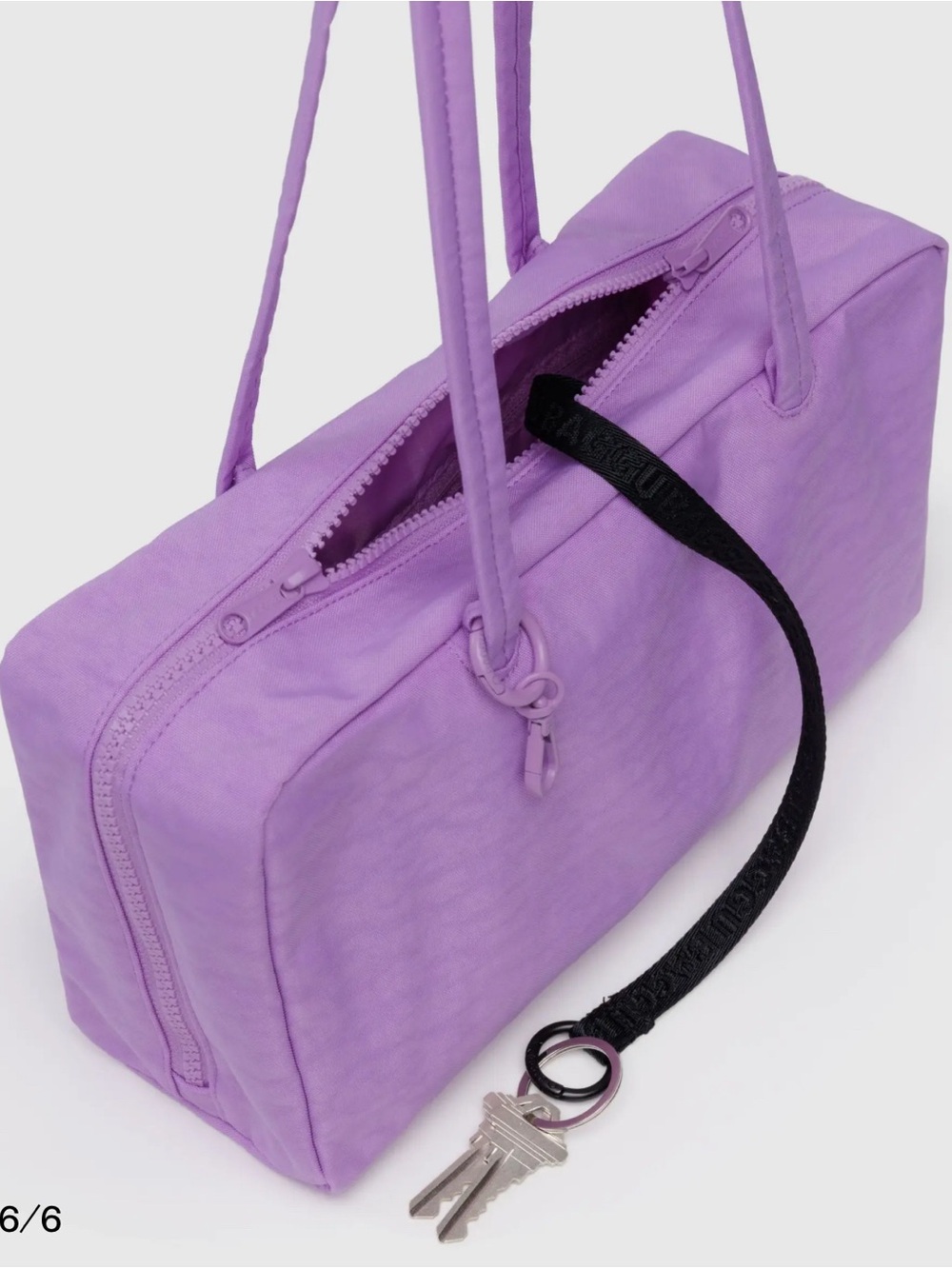 NWT BAGGU Nylon Bowler Bag Rose - Picture 10 of 13
